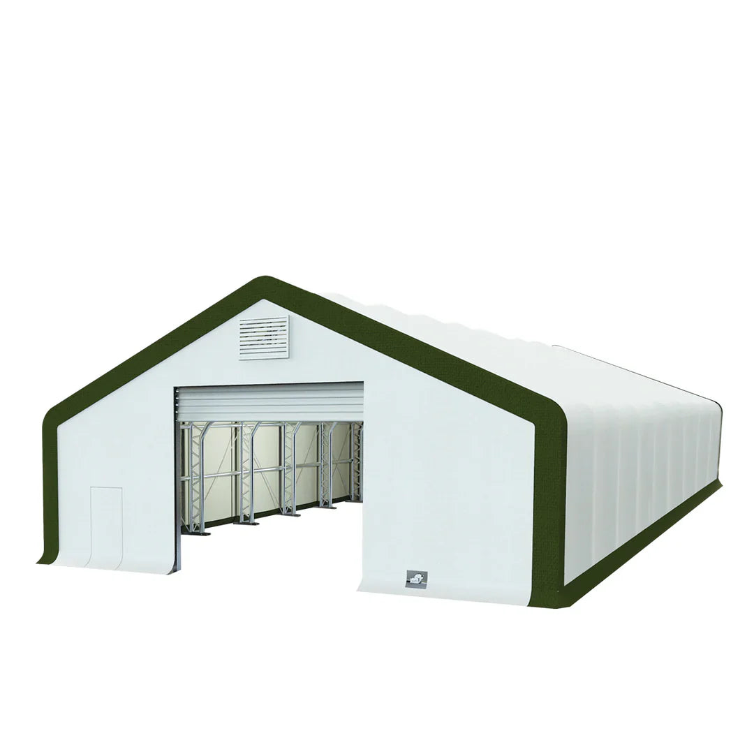 Polar Dome Dual Truss Shelter with 900ml Triple Layer Vinyl and Drive-Thru Doors