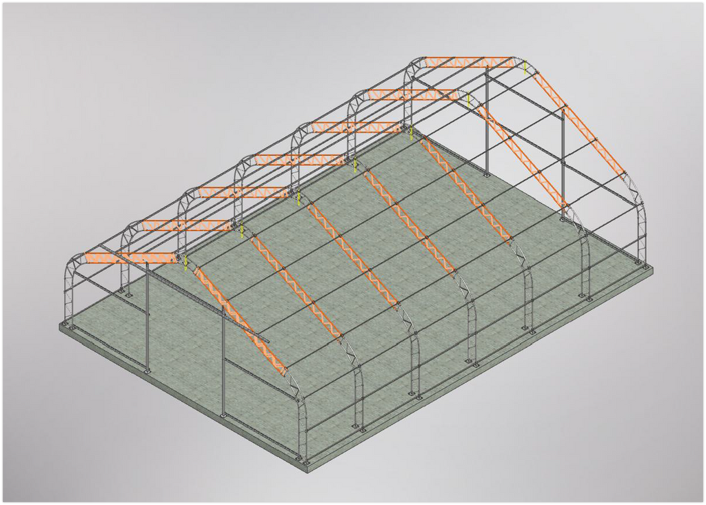 Polar Dome Dual Truss Shelter with 900ml Triple Layer Vinyl and Drive-Thru Doors